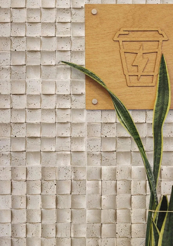 Pannello da parete in pietra morbida flessibile con motivo a mosaico